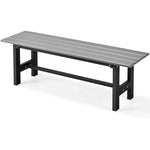 All Weather HDPE 2-Person Outdoor Garden Bench 47" Metal Frame Backless Patio Bench for Backyard Lawn