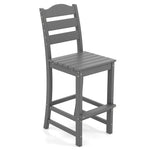 All Weather HDPE Outdoor Bar Stool 30" Patio Tall Chair with Backrest & Footrest