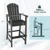 All Weather HDPE Tall Adirondack Chair 30" Outdoor Bar Height Stool with Armrests & Footrest