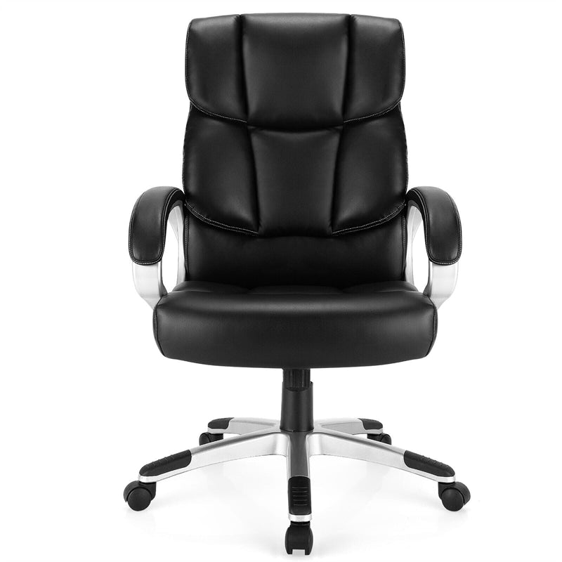 Big & Tall Executive Office Chair 350lbs High-Back Computer Desk Chair Leather Adjustable Swivel Chair with Soft Padded Armrest & Lumbar Support