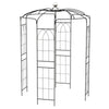 Birdcage Shape Garden Arch 9.4' H x 6.8' W Heavy-Duty Wrought Iron Arbor Trellis French Style Pergola Pavilion for Climbing Plants with Hanging Hook