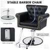 Classic Salon Styling Chair Heavy-Duty Hydraulic Barber Chair Height Adjustable Swivel Makeup Hair Salon Chair with Rivets Decoration