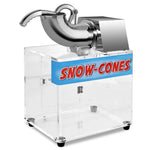 Commercial Snow Cone Machine 440lbs/h Stainless Steel Ice Shaver Maker 110V Electric Ice Crusher Shaved Ice Machine with Dual Blades & Safety Switch