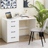 White Computer Desk 43.5’’ Modern Home Office Desk Study Desk Writing Workstation Executive Desk with 4 Large Drawers