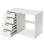 White Computer Desk 43.5’’ Modern Home Office Desk Study Desk Writing Workstation Executive Desk with 4 Large Drawers