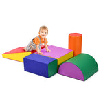 Crawl and Climb Soft Foam Playset 5 Piece Lightweight Foam Climbing Blocks Fun Activity Playset for Toddlers Climbing Crawling Sliding