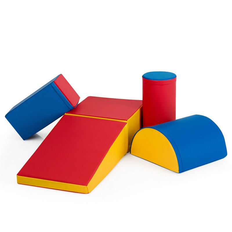 Crawl and Climb Soft Foam Playset 5 Piece Lightweight Foam Climbing Blocks Fun Activity Playset for Toddlers Climbing Crawling Sliding