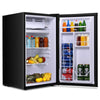 Compact Refrigerator 3.2 Cu.Ft Mini Fridge Reversible Door with Small Freezer & Removable Glass Shelves for Dorm Apartment Office