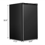 Compact Dorm Refrigerator 3.2 Cu.Ft Mini Fridge Undercounter Fridge with Small Freezer, Reversible Door & Removable Glass Shelves