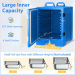 81 Quart End-Loading Insulated Food Pan Carrier Food-Grade LLDPE Material Portable Food Warmer for 5 Full-Size Pans