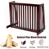 Freestanding Pet Gate Expandable Wood Dog Gate 28''- 80'' Adjustable Step Over Pet Fence for Indoor