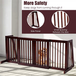 Freestanding Pet Gate Expandable Wood Dog Gate 28''- 80'' Adjustable Step Over Pet Fence for Indoor