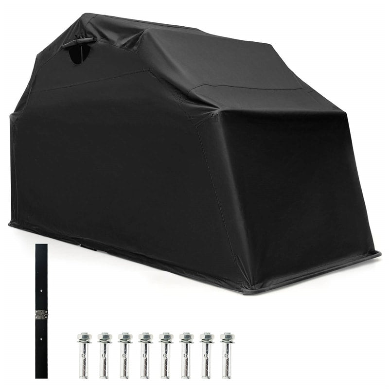 Heavy Duty Motorcycle Shelter 11.2' x 4.5' Waterproof Motorcycle Cover Outdoor Storage Tent Portable Motorcycle Garage with 600D Oxford Cover