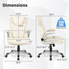 Ergonomic Executive Office Chair High Back PU Leather Desk Chair Swivel Computer Task Chair with Rocking Function & Flip-up Armrests
