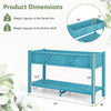 HIPS Raised Garden Bed Poly Wood Elevated Planter Box Weatherproof Standing Garden Bed with Legs, Storage Shelf & Drain Hole