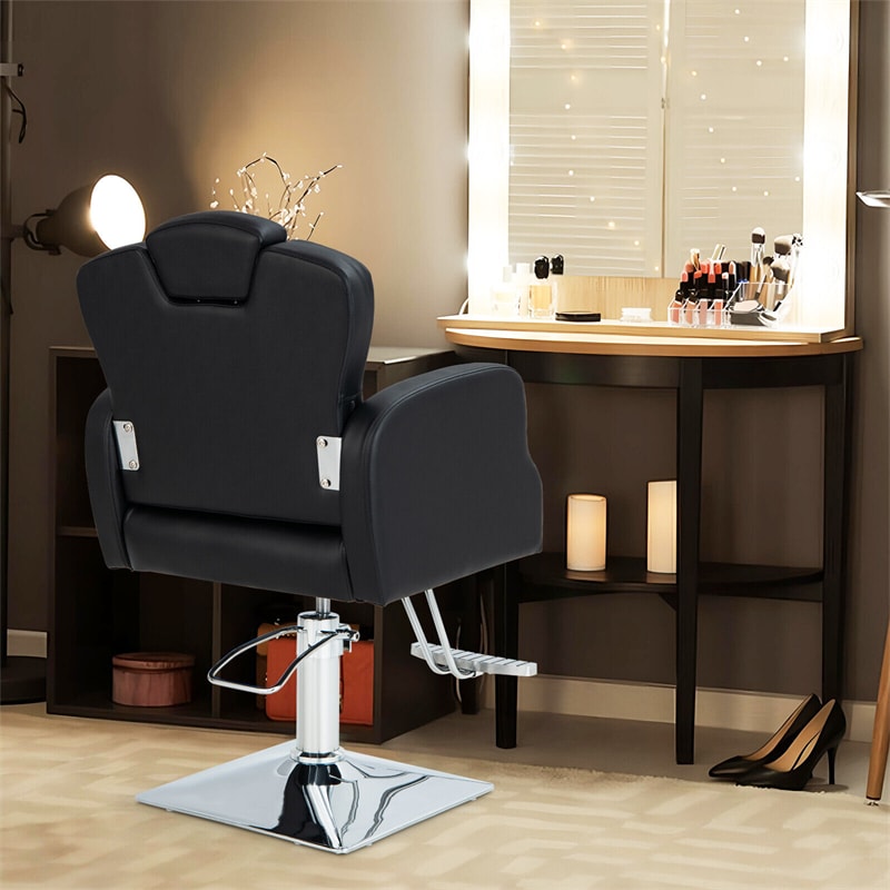 Hydraulic Barber Chair 360­° Rolling Swivel Salon Chair for Hair Stylist Beauty Spa Makeup Station with Adjustable Seat Height & Headrest