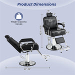 Reclining Barber Chair Salon Chair Beauty Spa Styling Chair with 360° Swivel, Height Adjustment, Headrest & Heavy Duty Hydraulic Pump