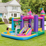 Unicorn Inflatable Bounce House 6-in-1 Giant Jumping Castle Bouncy House with Large Ball Pit & 735W Blower for Kids Indoor Outdoor Fun