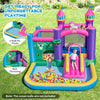 Unicorn Inflatable Bounce House 6-in-1 Giant Jumping Castle Bouncy House with Large Ball Pit & 735W Blower for Kids Indoor Outdoor Fun