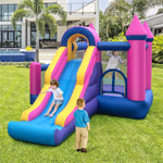 Inflatable Bounce House 7-in-1 Jumping Bouncy Castle with Long Slide, Ball Pit & 735W Blower for Kids Indoor Outdoor Backyard Party