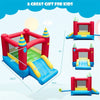 Inflatable Bounce House Stars Castle Portable Bouncy Castle with Large Jumping Area, Slide & 480W Blower for Kids Outdoor Indoor Family Fun