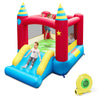 Inflatable Bounce House Stars Castle Portable Bouncy Castle with Large Jumping Area, Slide & 480W Blower for Kids Outdoor Indoor Family Fun