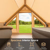 Inflatable Camping Tent 4-6 Person Glamping Tent 4-Season Luxury Canvas Cabin Tent Camping House Tent with Pump & 7 Mesh Windows