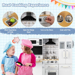 Kids Corner Kitchen Playset 11-in-1 Little Chef Wooden Pretend Play Kitchen Toy Set with Realistic Washing Machine & Telephone