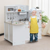 Kids Corner Kitchen Playset 8-in-1 Little Chef Wooden Pretend Play Kitchen Modular Toy Kitchen with Refrigerator & Lights Sounds