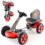Kids Foldable Pedal Go Kart 12V Electric Pedal Car Ride-On Toy with Adjustable Steering Wheels & Seat