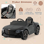 Kids Ride-on Car 12V Licensed Bentley Bacalar Battery Powered Electric Vehicle Toy with Remote Control & LED Lights for 3+ Years Old