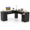 L-Shaped Desk 66" Corner Computer Desk Home Office Executive Desk Space-Saving Writing Desk with Drawers & Storage Shelf