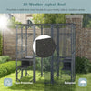 71" Tall Wooden Catio Outdoor Cat Enclosure Large Cat House Walk-in Cat Condo Cage with All-weather Asphalt Roof
