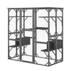 71" Tall Catio Outdoor Cat Enclosure Large Wooden Cat House Walk-in Cat Condo Cage with All-weather Asphalt Roof