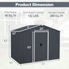 Large Metal Storage Shed 5.7' x 7.5' Outdoor Garden Tool House Bike Shed with Ground Foundation Frame & Lockable Sliding Door