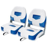 Low Back Boat Seats 2 Pack Folding Fishing Boat Seats Captain Bucket Seats with Stainless Steel Screws & Aluminum Hinges