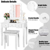 Makeup Vanity Set With Lighted Mirror & Cushioned Stool, Bedroom Dressing Table with 10 Dimming Light Bulbs & 5 Storage Drawers