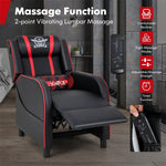 Massage Gaming Chair Racing Style Gaming Recliner PU Leather Home Theater Seating with Bluetooth Speaker, Retractable Footrest & Lumbar Pillow