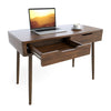 Mid-Century Desk Writing Study Desk Home Office Computer Workstation PC Laptop Table with 2 Drawers for Small Spaces