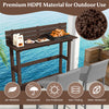 Outdoor Bar Table 48" Pub Height Patio Table All-Weather Narrow Dining Table with Storage Shelf & Adjustable Foot Pads