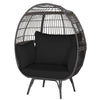 Oversized Wicker Egg Chair Patio Rattan Basket Chair Indoor Outdoor Egg Lounge Chair with Cushions & Pillows