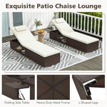 Patio Chaise Lounge Outdoor Rattan Lounge Chair Metal Frame Reclining Pool Chair with 6-Level Adjustable Backrest, Cushions, Headrests