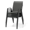 Patio Rattan Chairs Set of 4 Stackable Outdoor Dining Chairs with Wicker Woven Backrest & Seat, Heavy-Duty Metal Frame