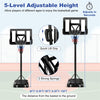 Portable Basketball Hoop 8-10Ft Height Adjustable Basketball Goal Stand System for Outdoor Indoor with 44" Shatterproof Backboard & Weight Bag