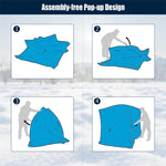 Pop-up Ice Fishing Shelter 2-Person Insulated Ice Fishing Tent Portable Ice Shanty Thermal Ice Shack with Cotton Padded Walls & Carrying Bag