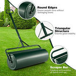 Push/Tow-Behind Lawn Roller with Detachable Handle 17 Gallon Water/Sand-Filled Sod Drum Roller for Garden Yard Park Farm
