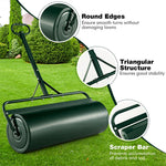 Push/Tow-Behind Lawn Roller with Detachable Handle 30 Gallon Water/Sand-Filled Sod Drum Roller for Garden Yard Park Farm