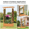 Raised Garden Bed Fir Wood Vertical Planter Box with Trellis & Hanging Roof for Flowers Herbs Climbing Vines
