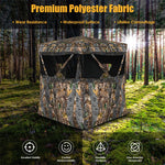 See Through Hunting Blind 3 Person Pop Up Ground Blind Camo Deer Hunting Tent with Slide Window, Hub System & Carrying Bag