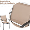 Stackable Patio Dining Chairs Set of 2 Outdoor Lawn Sling Chairs with Armrests & Breathable Fabric